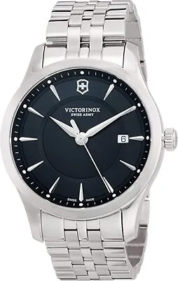 NEW VICTORINOX Alliance Men's Black Dial Stainless Steel Bracelet Watch 241801 • $144.95