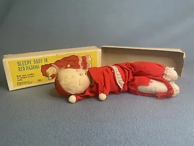 Vintage Shackman Sleepy Baby 7.5  Doll W/ Red Pajamas In Box Japan • $19.99