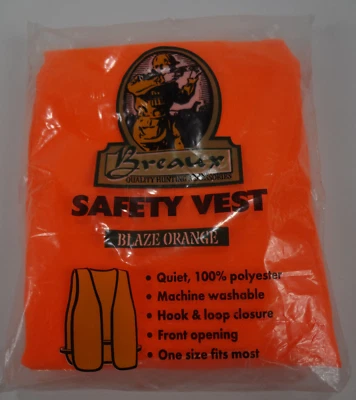 $7.99 • Buy Breaux Quiet & Washable Hunting & Shooting Safety Vest BLAZE ORANGE Unisex