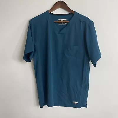 Skechers Scrub Top Womens Size Small V Neck Pockets Blue Barco Sketchers • $8.95