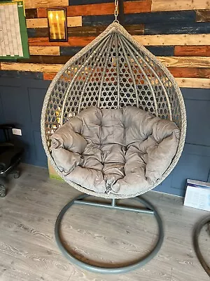 £180 • Buy Rattan Egg Chair Swing Outdoor Garden Patio Hanging Wicker Hammock Pod Chair