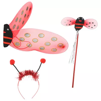 Makeup Gifts Cosplay Outfits Ladybug Wings Kids Clothes Set • $8.35