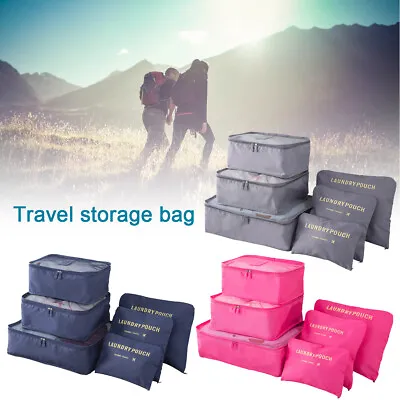 $12.69 • Buy 6Pcs Travel Packing Cubes Luggage Clothes Storage Bag Compression Suitcase 