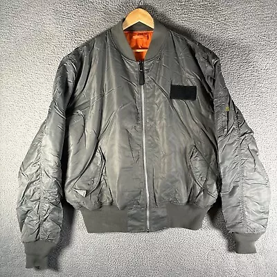 Knox Armory Jacket Bomber MA-1 Flyers Gray Reversible Military Puffer Mens XL • $39.99