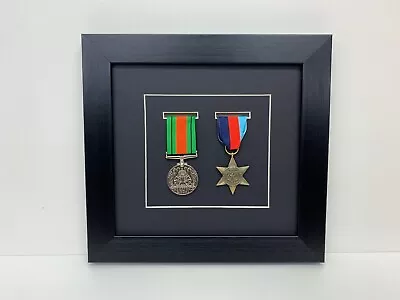 Military World WarSport Medal Display 3D Box Frame For Two Medal In Black Mount • £18