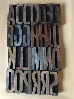 £7 • Buy LARGE WOODEN LETTERPRESS PRINTING BLOCKS TYPE 10cm High. Choose Your Letter