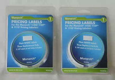 2 Pack Monarch Pricing Labels For 1105 1107 1110 Pricing Labelers Plain White • $18.95