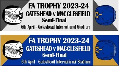 GATESHEAD V MACCLESFIELD FA Trophy Semi-Final Matchday Pin Badge 2023-24 • £3