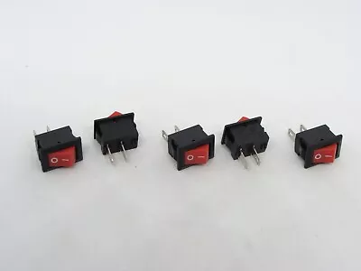 5Pcs Pack Lot KCD11 3A 250V 6A 125V AC Red IO On Off Power Switch 2 Pins 10x15mm • $10.80