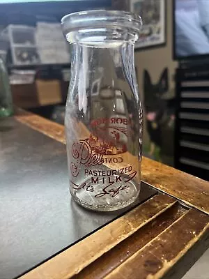 $9.99 • Buy Vintage Pet Milk Half Pint Glass Farm Dairy Milk Btl