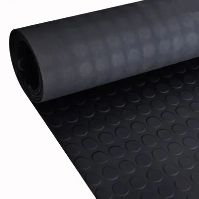  Rubber Flooring Matting Heavy Duty Black  Anti Slip Garage COIN 3mm • £255.95