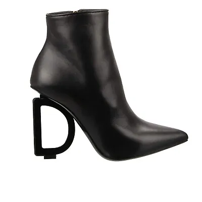 DOLCE & GABBANA DG Logo Heel Leather Boots Pumps Heels Shoes LORI Black 13030 • $683.20