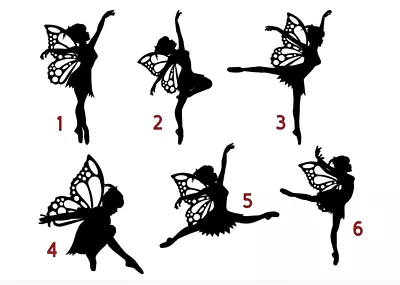 6 X Fairy Vinyl Decal Sticker Silhouette Wine Bottle Wall Art Mug Glass  • £3.25