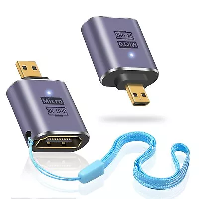 8K Hdmi To Micro Hdmi Adapter Standard Micro Hdmi Extension Adapter 2.1 Versi • $11.99