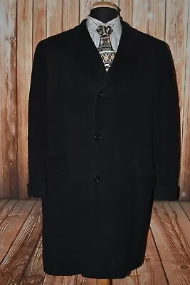 Vintage Khayam Men's 100% Cashmere 3 Front Button Trench Coat Sz 44 • $93.50