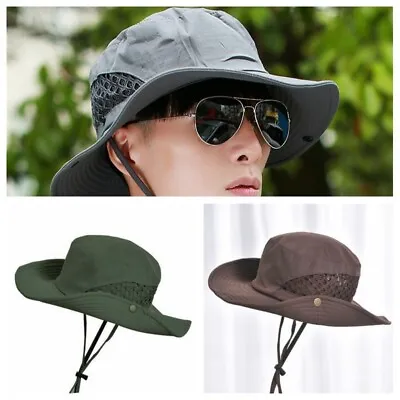 £12.52 • Buy Men Women Fishing Hat Cap Mesh Bush Hiking Sun Safari Outdoor Foldable Military