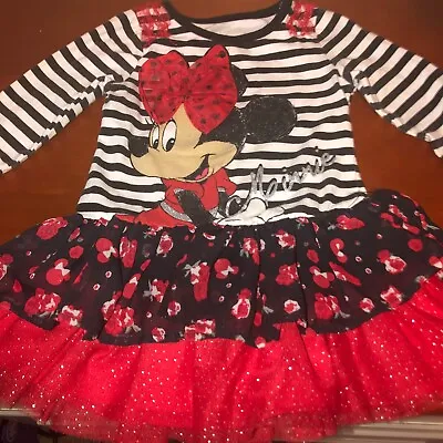 Disney Minnie Mouse Tutu Dress Size 2T Black/White/Red • $8.99