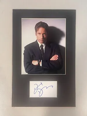 David Duchovny Matted Signed Index Card With Photo 11x17 #1 X-Files Fox Mulder • $72