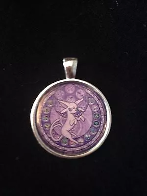 £3.49 • Buy Kingdom Hearts Themed Stained Glass Necklace Keyring Pokemon Espeon