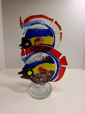 2 Beautiful Murano Style Art Glass Tropical Fish Statue Style • $24