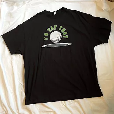 I'D TAP THAT Golf Pun Comedy Graphic Black Crewneck Tee Size XXXL • $7.99