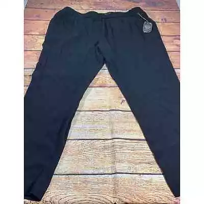 Vince Camuto Womens Straight Leg Pants Black Elastic Waist Pockets L New • $14.99