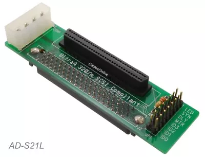 SCA-80-Pin Female To HPDB68-Pin Female LVD/SE Ultra SCSI Adapter • $19.95