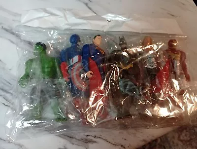 Action Figures 4 In Cake Toppers W/ Incredible Hulk Superman Batman And Others  • $17.79