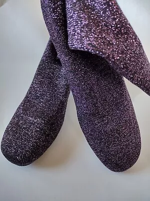 Bamboo Purple Glitter Sweater Boots Brand New Women's Sz 7.5 #634 • $22.99