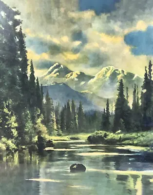 Green  Stream Trees Mountains  By R.A Fox • $16.95
