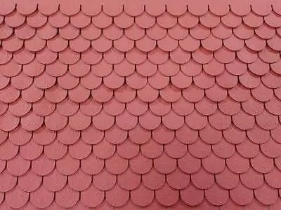 DOLLHOUSE 1:48 SCALE PATRIOT RED FISHSCALE ASPHALT SHINGLES-79183 (76 Sq In) • $18.50