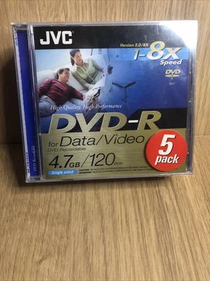 £9.99 • Buy JVC DVD+R Recordable Disc 5 Pack Factory Sealed 120mins 4.7gb