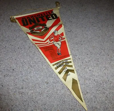 LATE 1960s MANCHESTER UNITED CLUB PENNANT 19 X 9 Inches • £19.95
