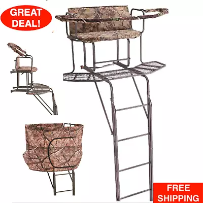 20 Feet Tall 2 Man Tree Stand Hunting Blind Deer Wrap A Round Double Rail Ladder • $359.99