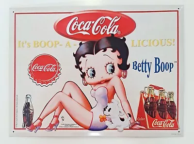 Cool Retro Look Coca-Cola Betty Boop Metal Sign 40cm X 30cm Never Been Used  • $34.25