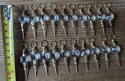 20 Chandelier Crystal Glass Hanging Connectors Drops Xmas Tree Sun Catcher Craft • £9.99