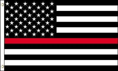 Thin Red Line American Flag 3x5 Ft US Black & White Firemen Fire Depart Support • $4.88