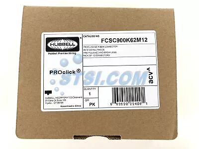 Hubbell PROclick SC OM1 Fiber Optic Connector 12-Pack FCSC900K62M12 ~STSI • $239.99