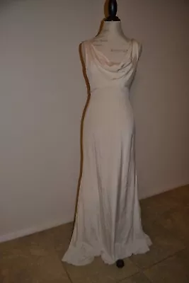 Nicole Miller Silk/spandex Cowl Neck Wedding Gown Size 6 • $200