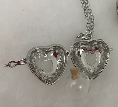 New! Heart Fillable Bottle Vial Pendant Locket Charm - Usa Seller • $10.50