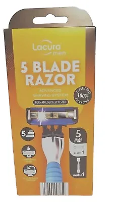 Lacura Razor 1x Handle & 1x 5 Blades Advanced Shaving Sensitive Lubricated Strip • £9.69