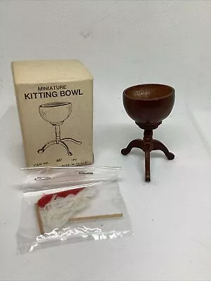 Miniature Wood Knitting Bowl For Doll House New Old Stock Vintage • $9.99