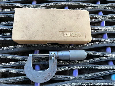 Mitutoyo Micrometer 0-1  .0001  Factory Case M225-1  Code No. 101-117 • $35