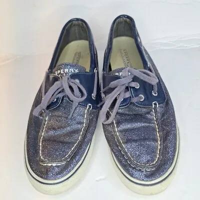 Sperry Top-Sider Womens SIZE 9.5 M Purple Sequin Glitter Boat Shoes 9770868 • $15.99