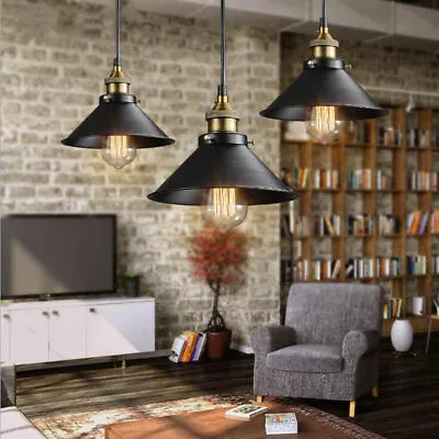$22.59 • Buy Vintage Industrial Metal Hanging Ceiling Lamp Pendant Light Fixture