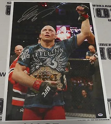 Georges St-Pierre Signed UFC 20x30 Canvas Photo PSA/DNA COA GSP 100 65 79 83 167 • $279.99