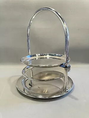 Contemporary Rotating Stainless Steel Tri-Level Dessert Serving Stand • $145
