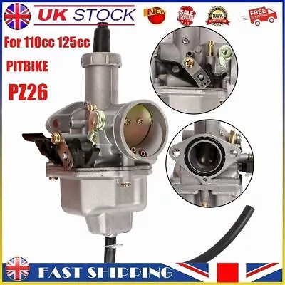 UK 26mm PZ26 CHINESE IMPORT PIT DIRT BIKE CARB CARBURETTOR 110cc 125cc PITBIKE • £10.35