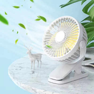 Rechargeable Mini USB Desk Fan Portable Table Clip Fan Small 3 Speed Cooling Fan • $16.89