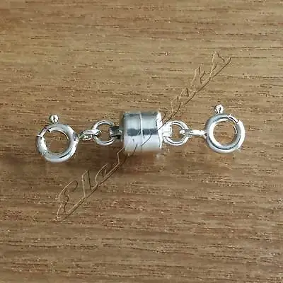 .925 Sterling Silver Magnetic Clasp Converter Necklace Bracelet With 2 Bolt Ring • £12.99